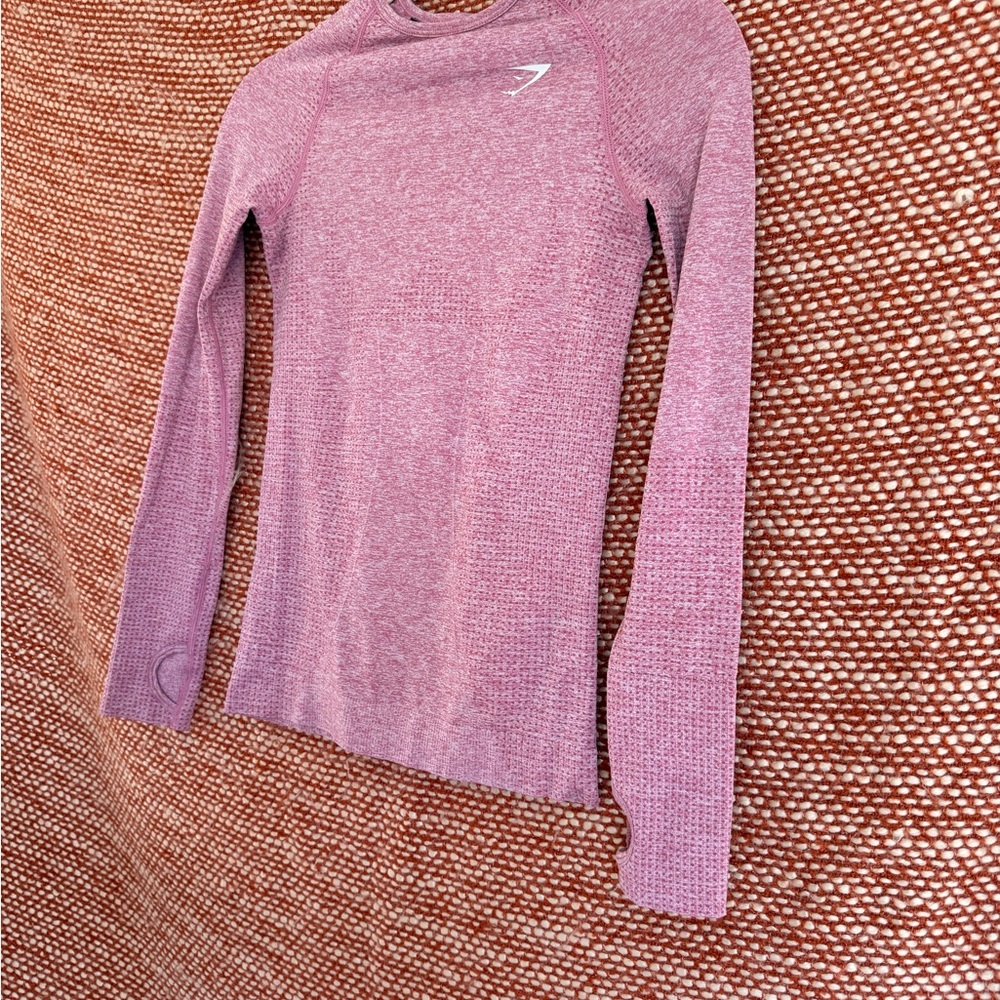 Gymshark Vital Seamless Purple Full Length Long Sleeve, Size Medium - Picture 2 of 7